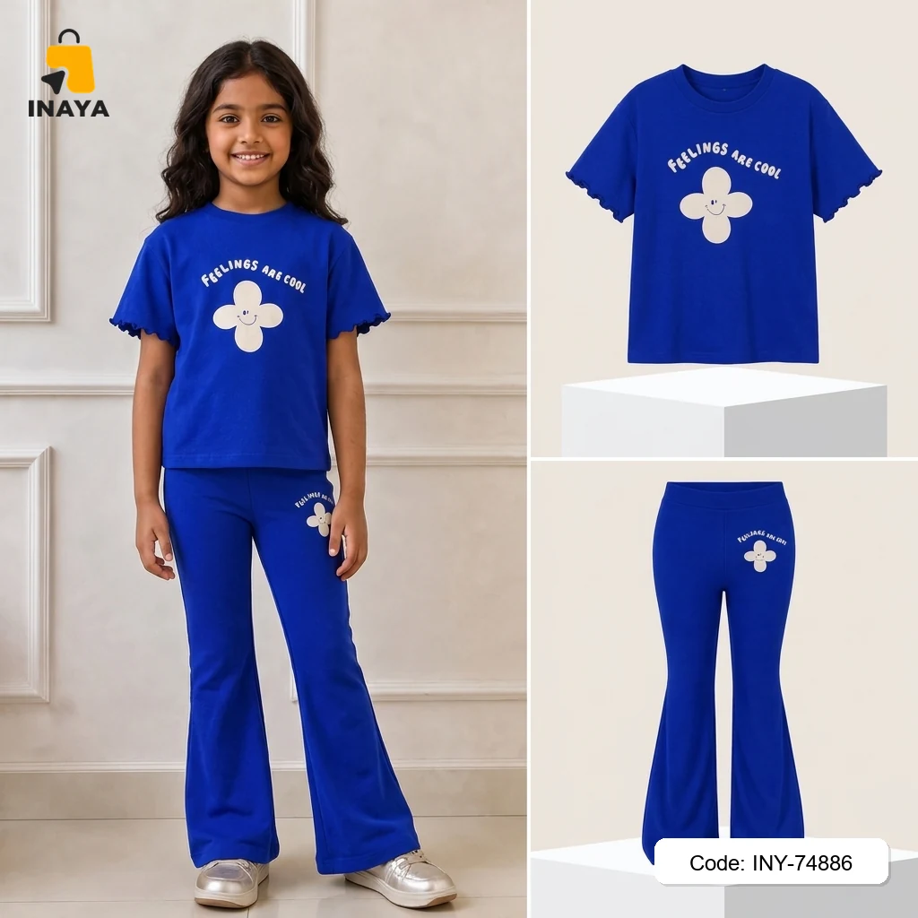 Blue Feelings Are Cool Flower Long Set