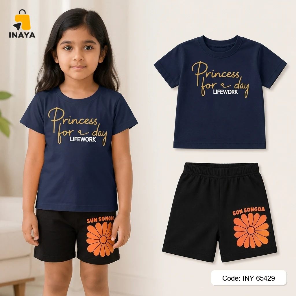 Navy Princess For A Day Baby T-Set